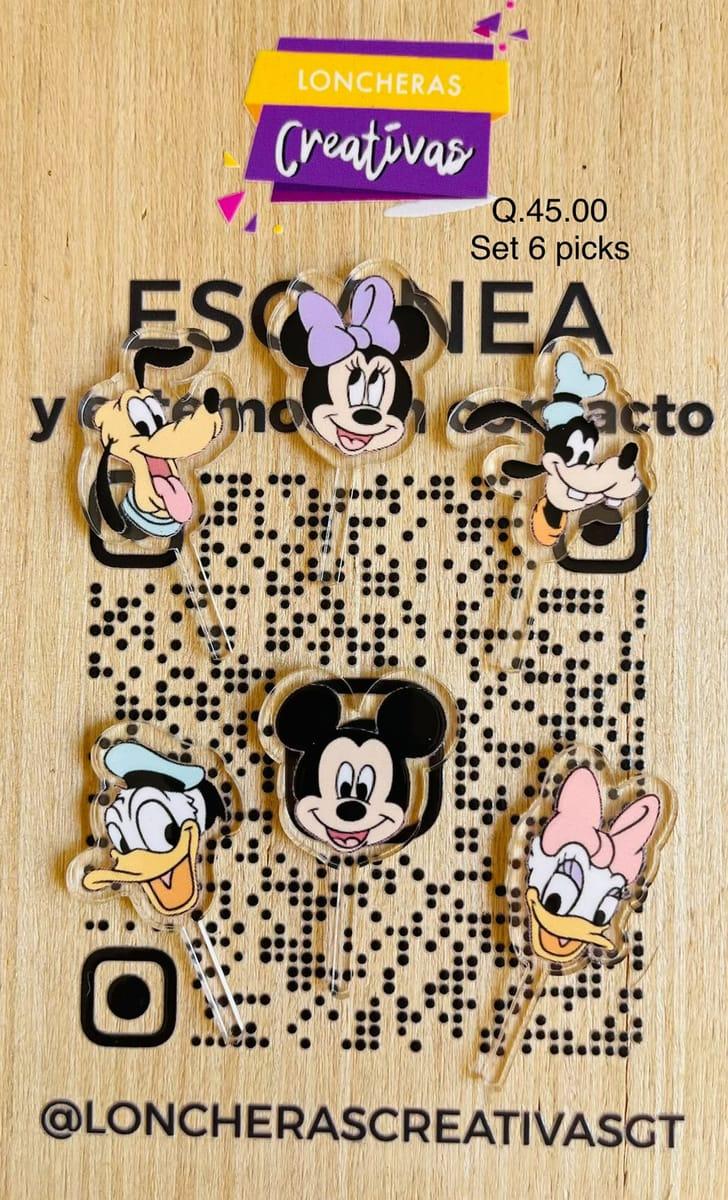Picks acrílicos Mickey y amigos
