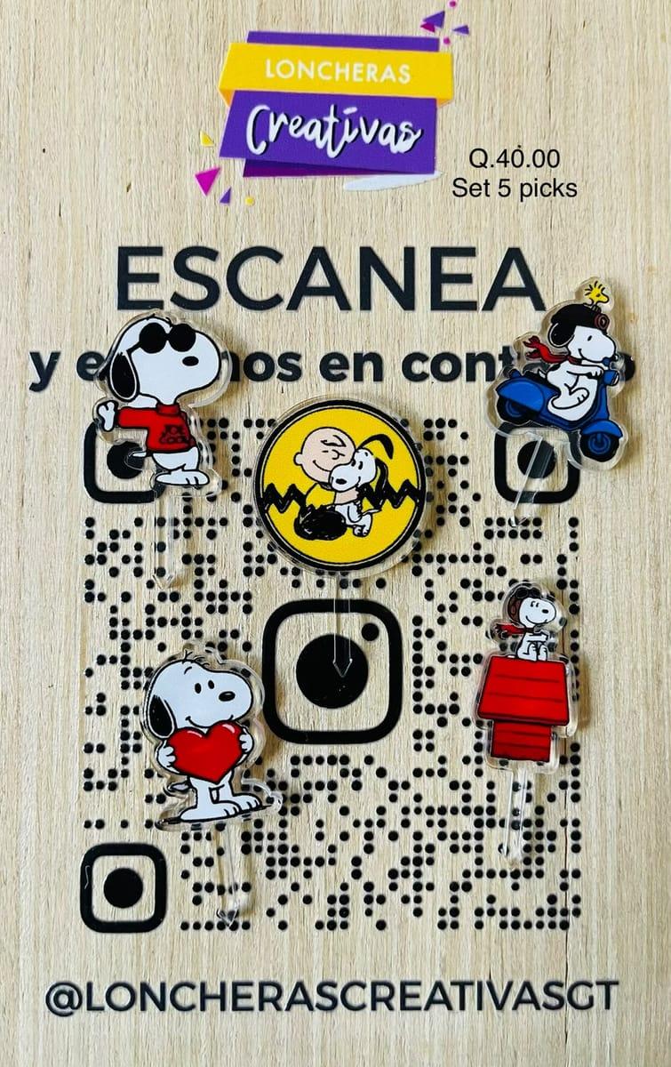 Picks acrílicos Snoopy