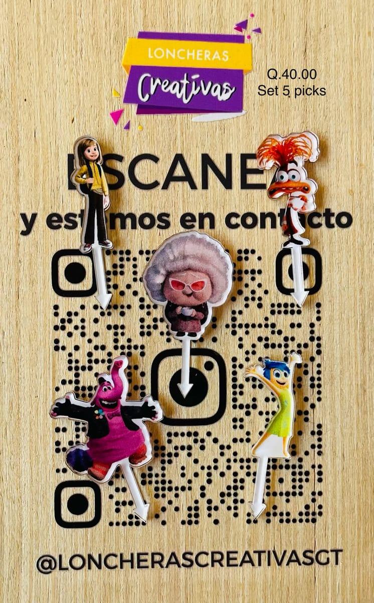 Picks acrílicos Intensamente 2