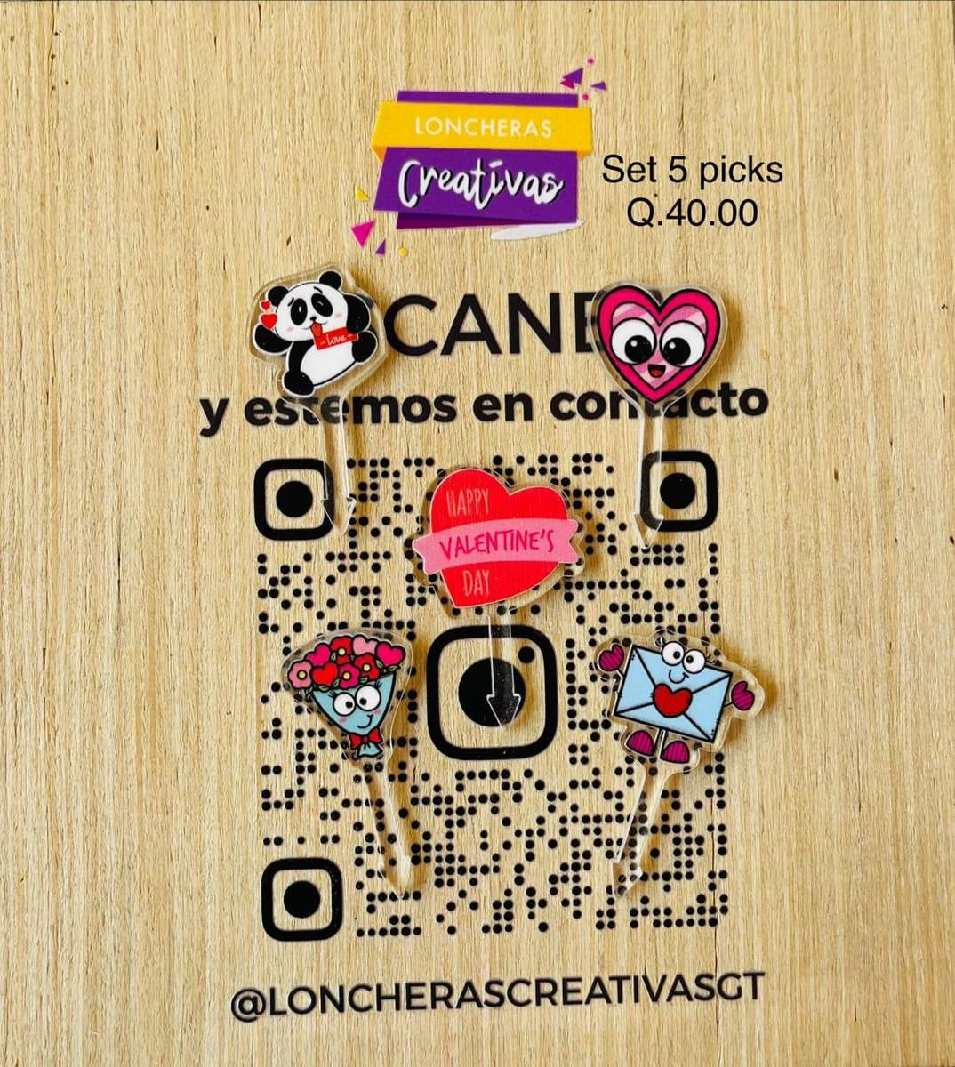 Picks acrílicos San Valentín