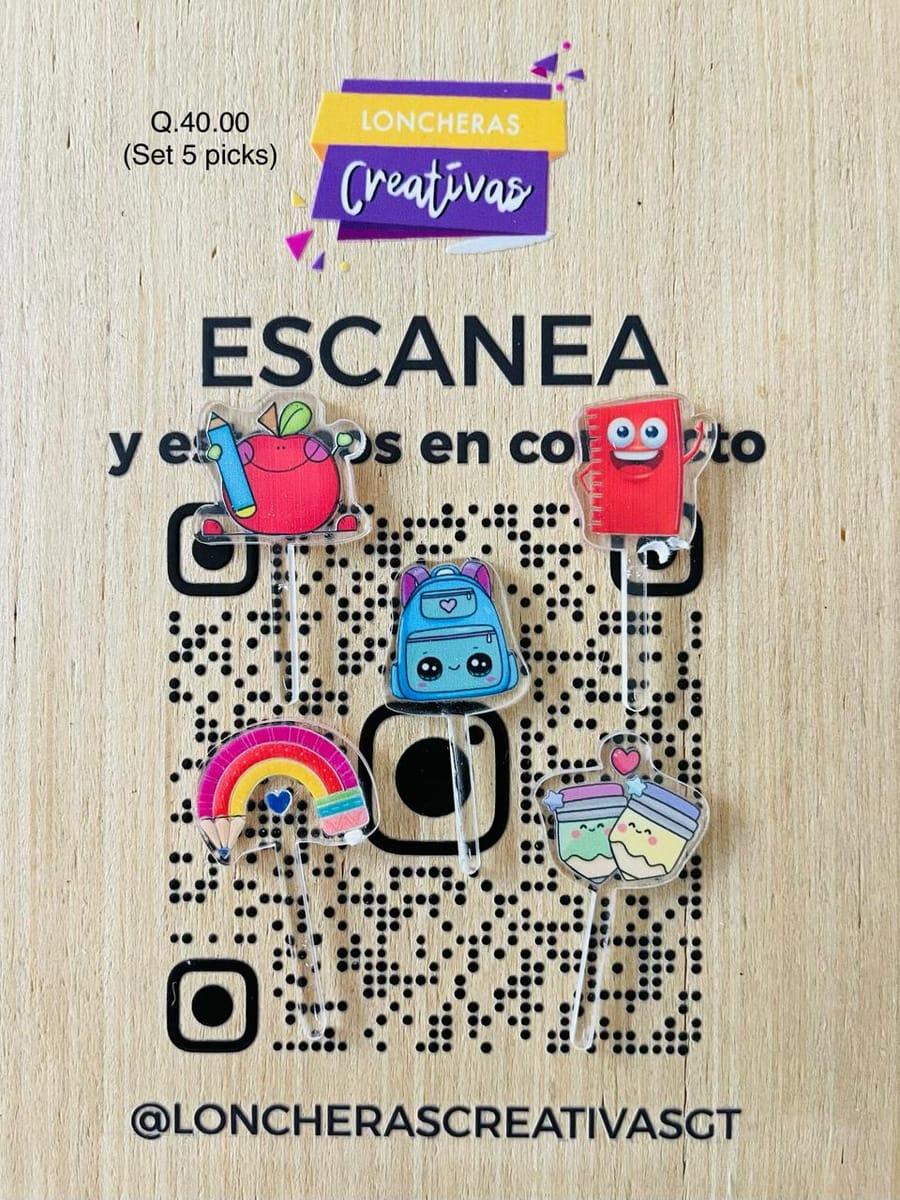 Picks acrílicos Regreso a clases