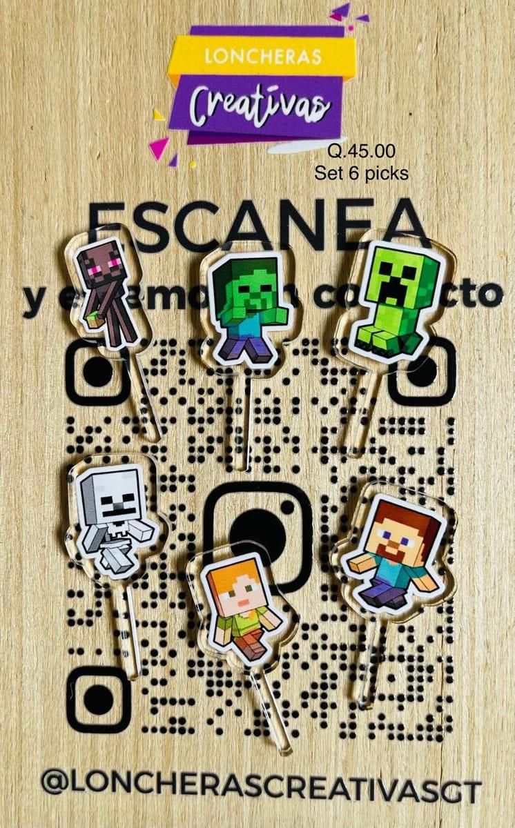 Picks acrílicos Minecraft