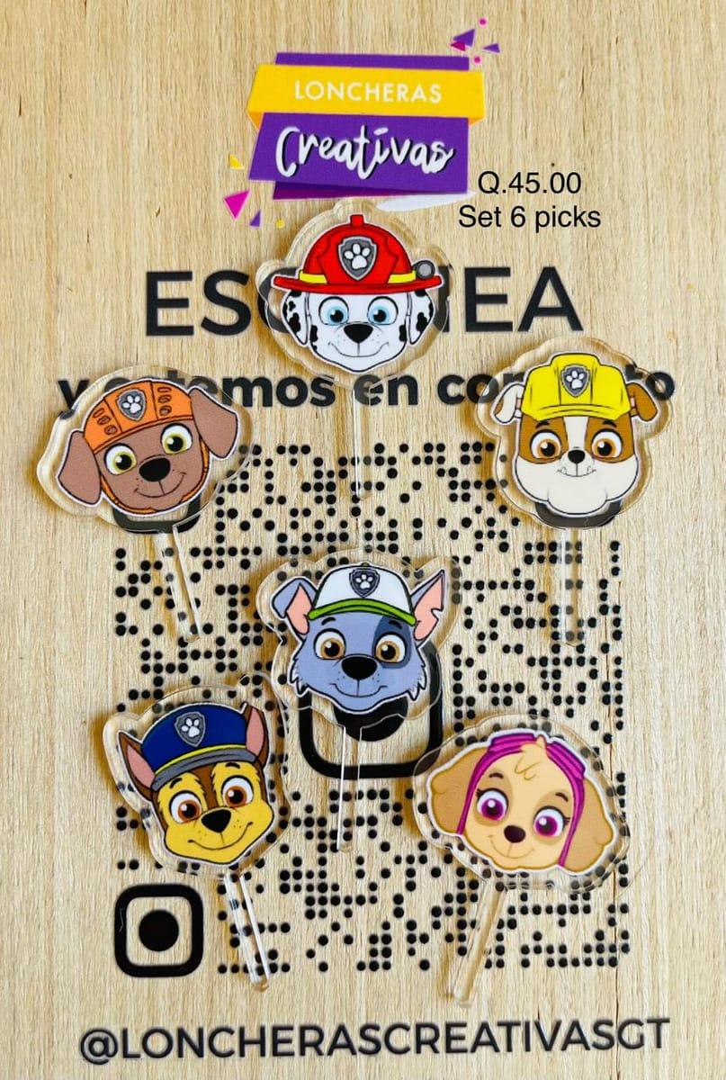 Picks acrílicos Paw Patrol