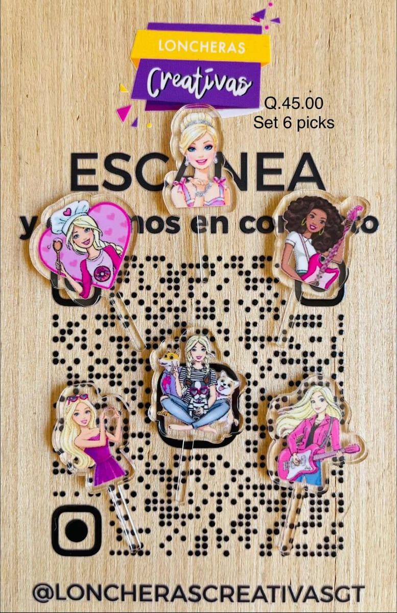 Picks acrílicos Barbie