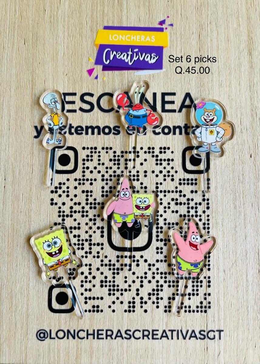 Picks acrílicos Bob Esponja