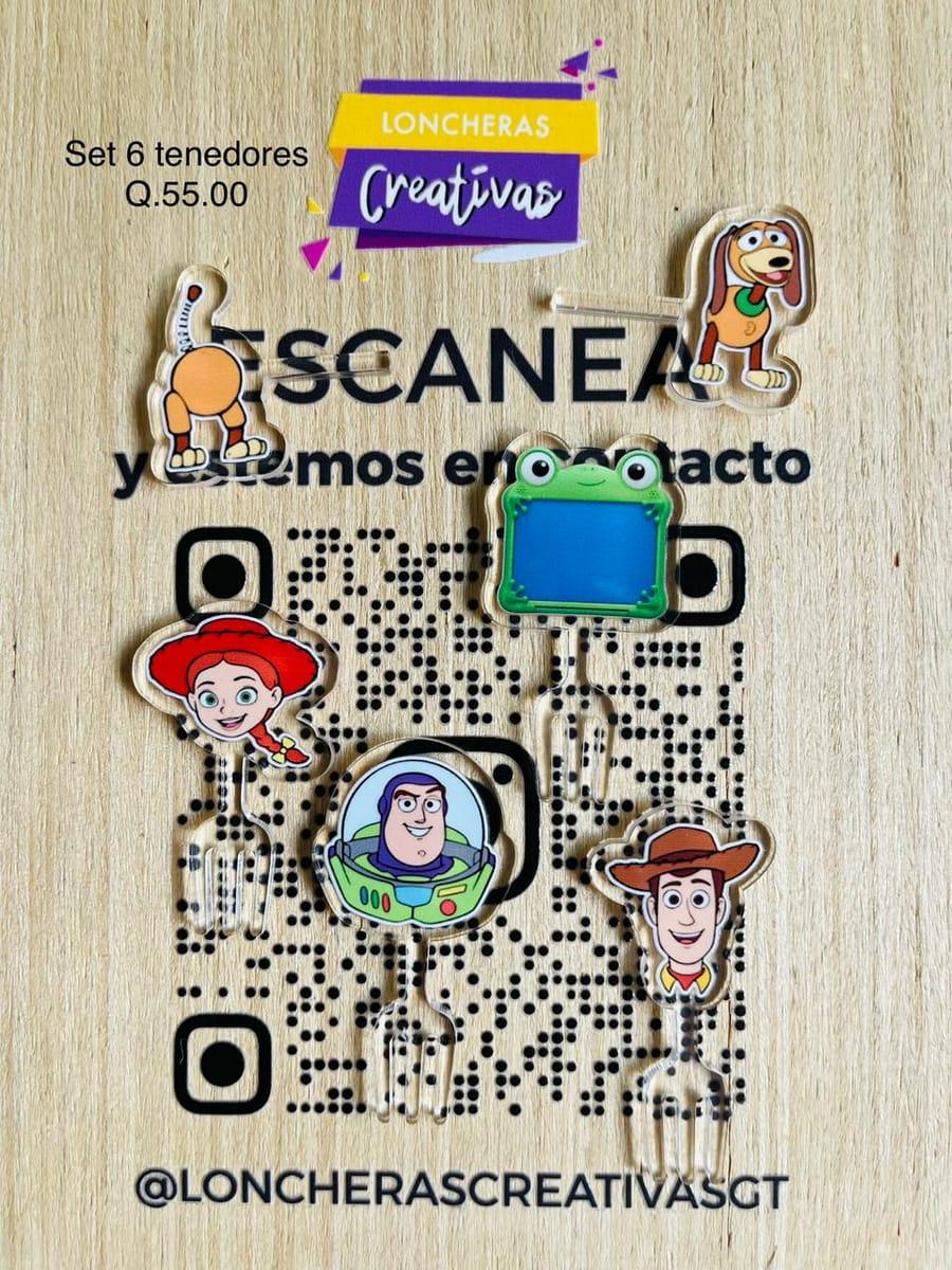 Picks acrílicos tenedores Toy Story