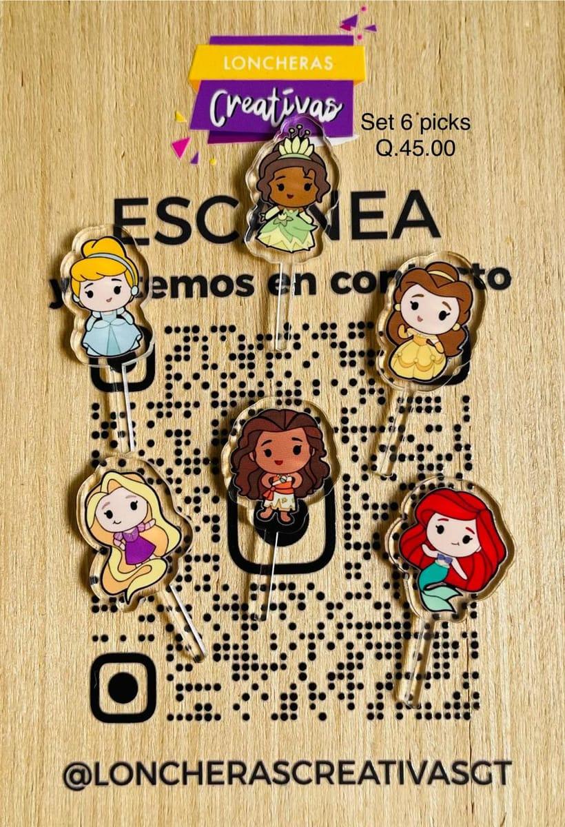 Picks acrílicos Princesas Disney