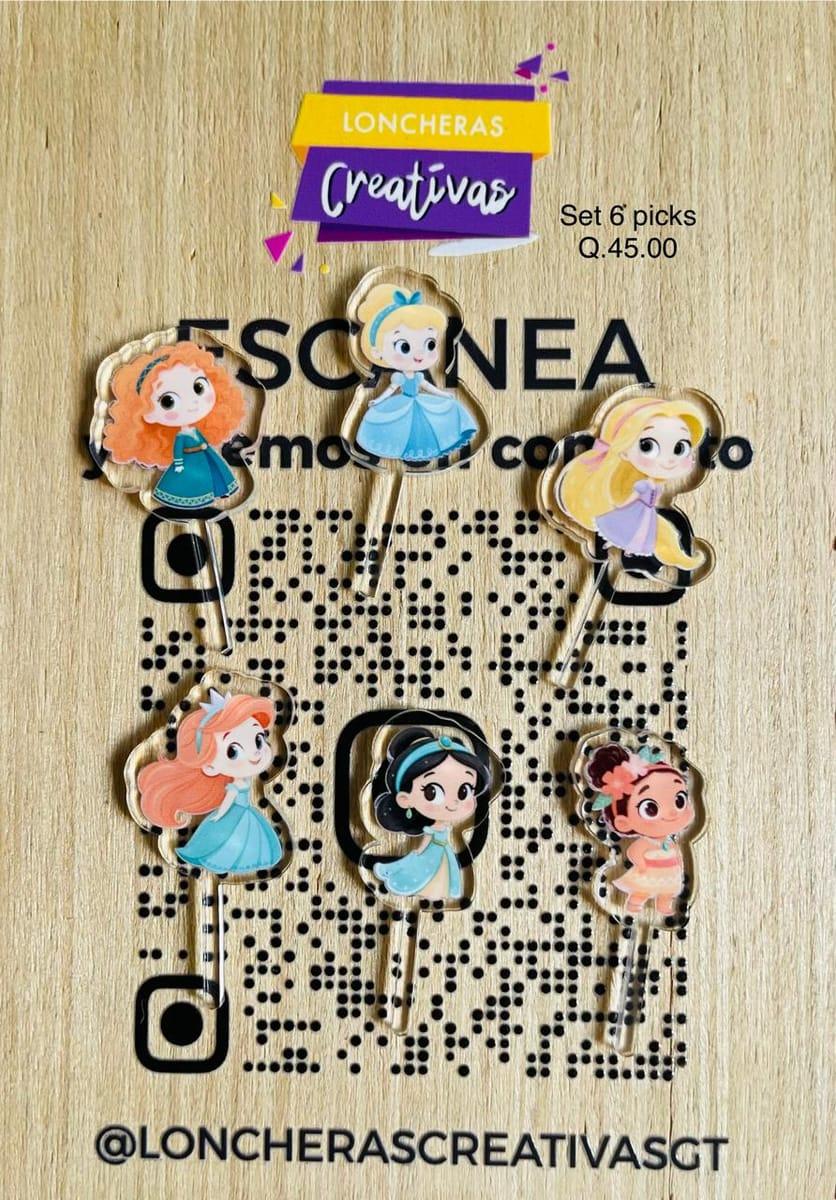 Picks acrílicos Princesas Disney 2