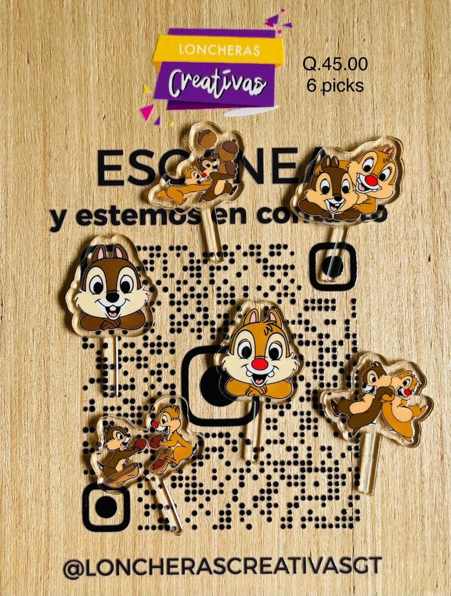 Picks acrílicos Chip y Dale