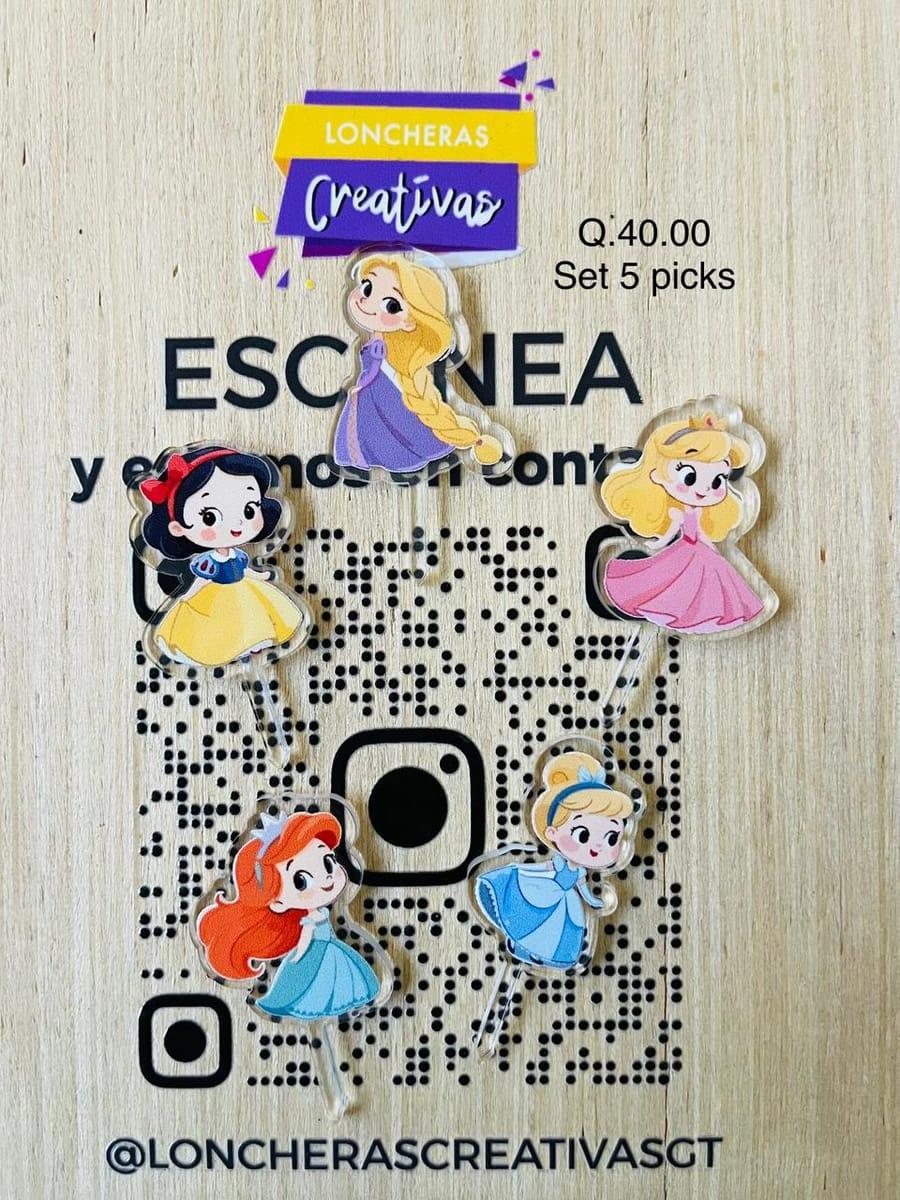 Picks acrílicos Princesas Disney 3