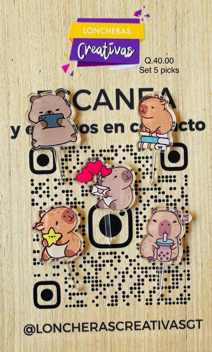 Picks acrílicos Capibaras
