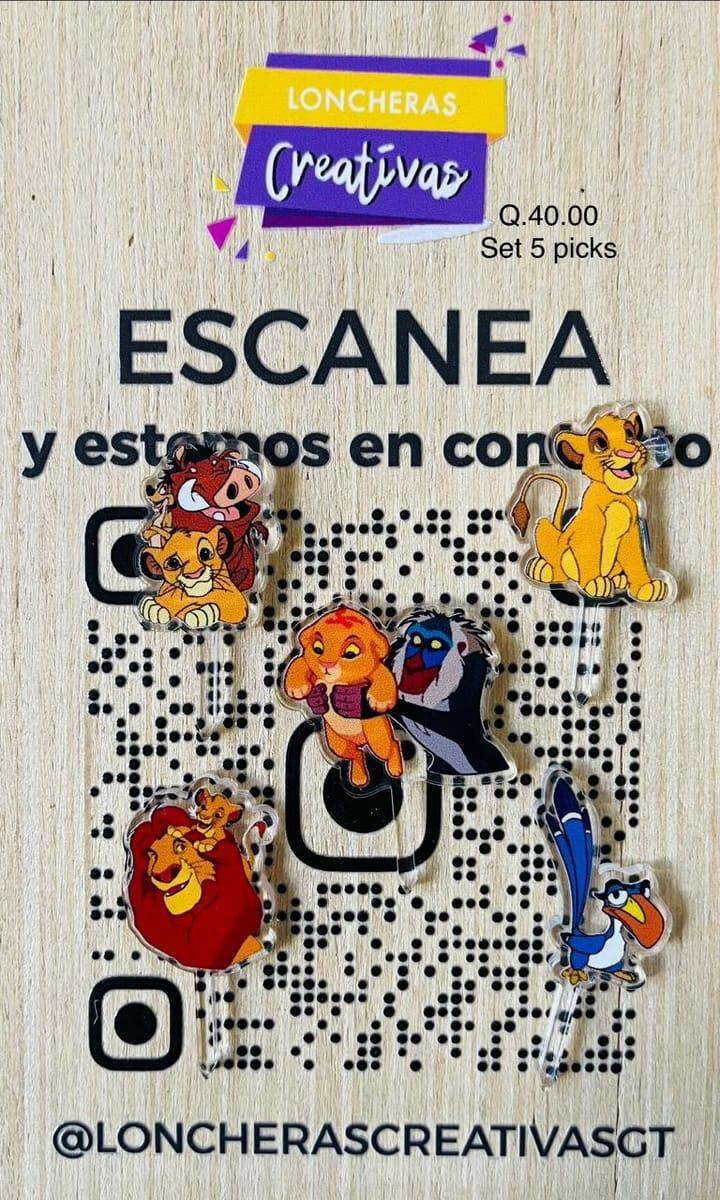 Picks acrílicos El Rey León