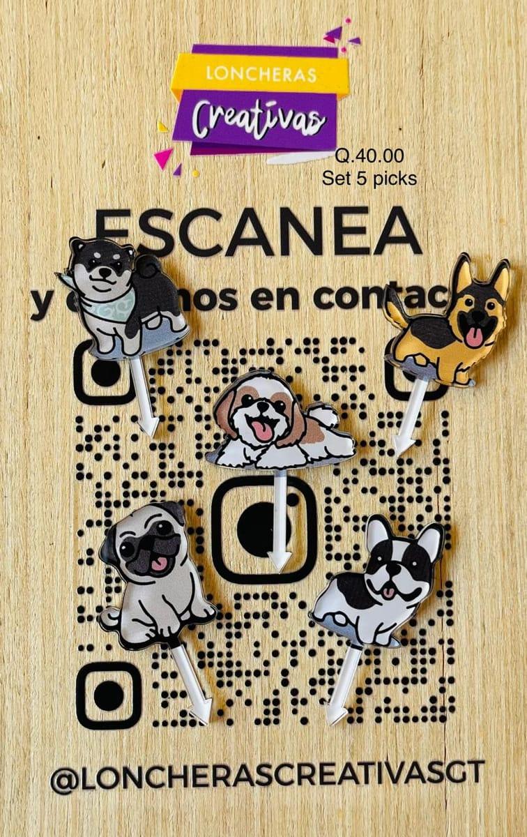 Picks acrílicos Perritos