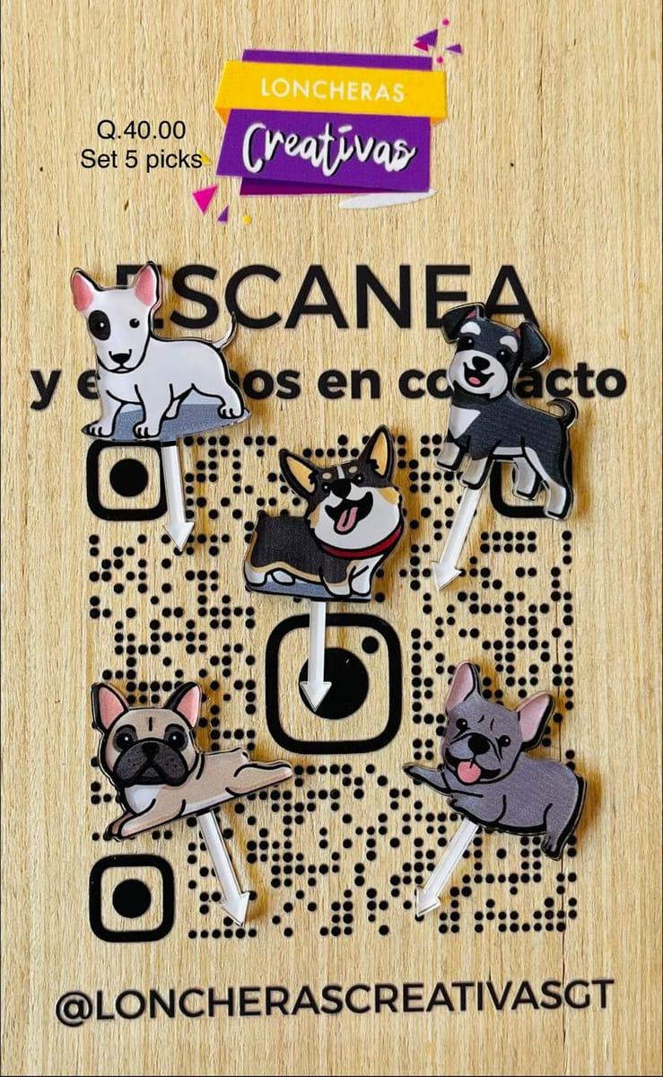 Picks acrílicos Perritos 2