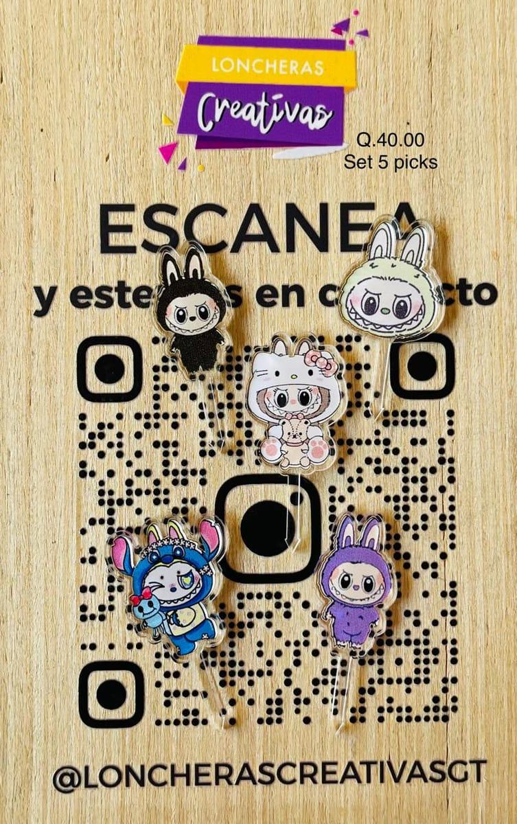 Picks acrílicos Labubu