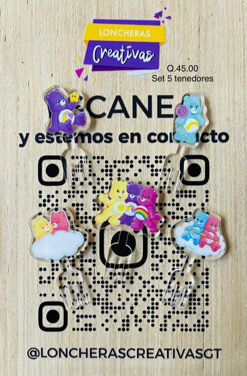 Picks acrílicos tenedores Ositos Cariñositos