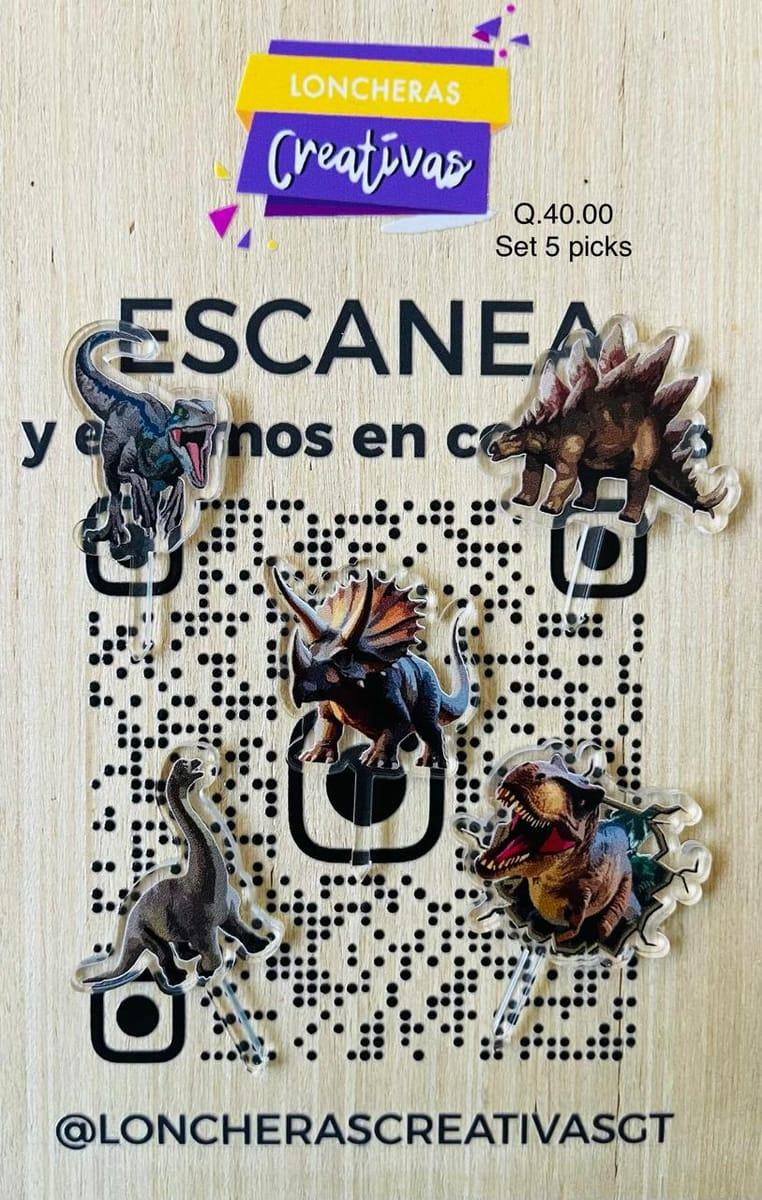 Picks acrílicos Dinosaurios