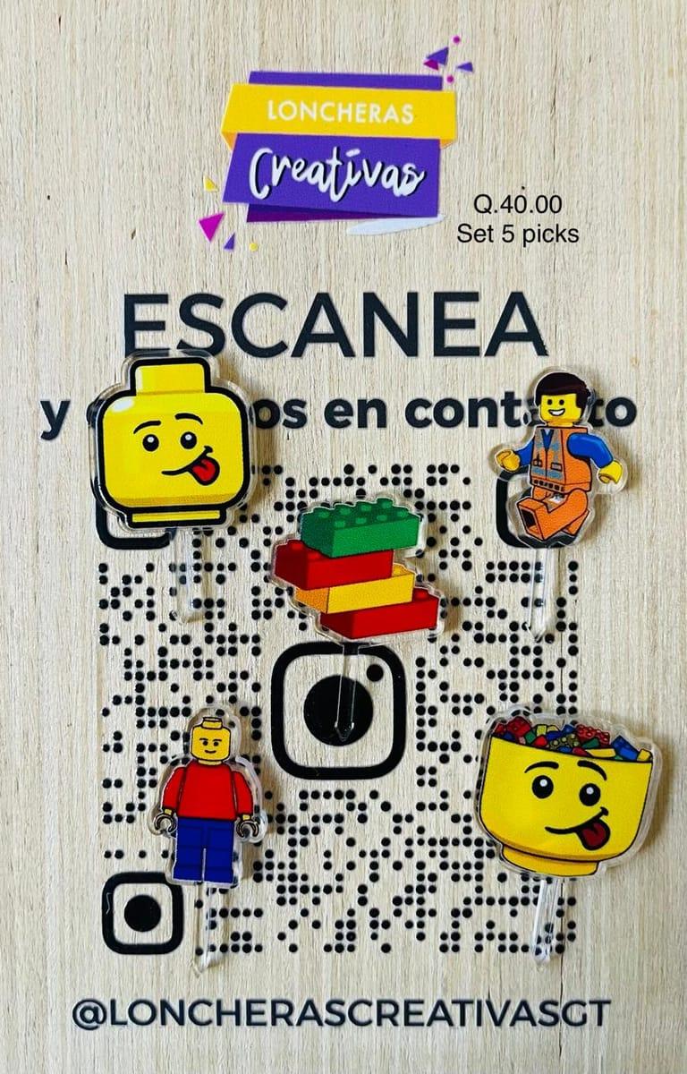 Picks acrílicos Lego