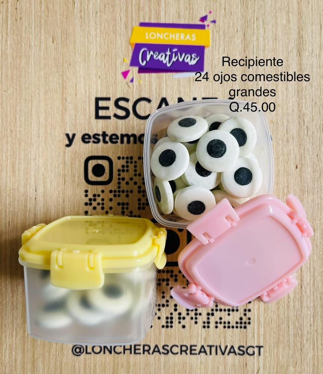 Ojitos comestibles grandes con recipiente (24)