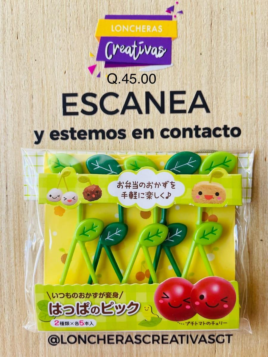 Picks de hojitas y cerezas